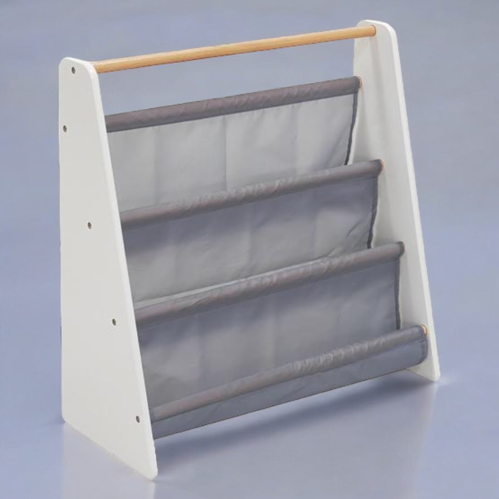 Raft de cărți portabil pentru copii Ginger Home, mobilier pentru camera copiilor, alb, gri