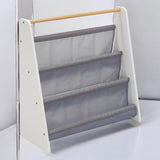 Raft de cărți portabil pentru copii Ginger Home, mobilier pentru camera copiilor, alb, gri