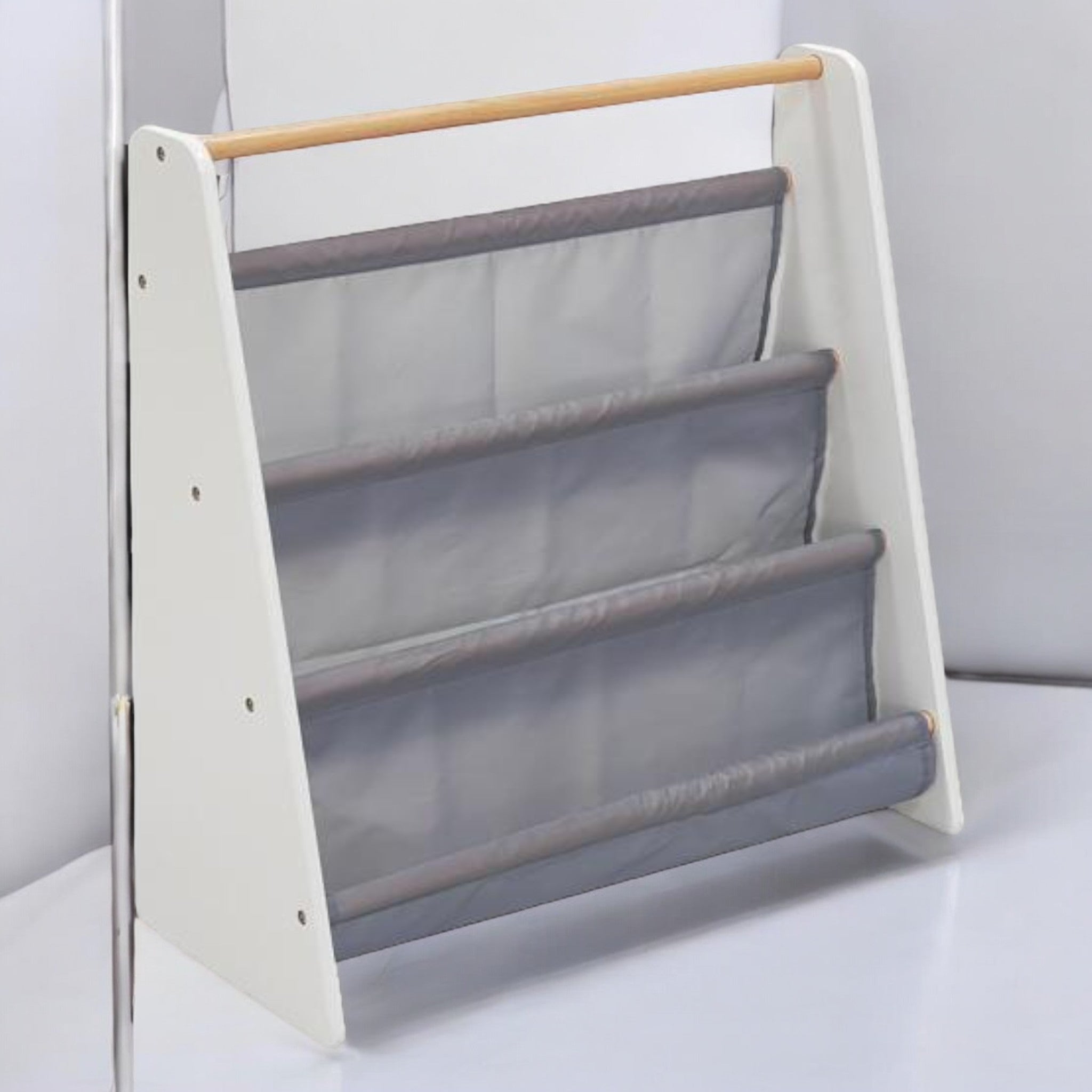 Преносима Детска Етажерка За Книги Ginger Home, Обзавеждане За Детска Стая, Бяло, Сиво