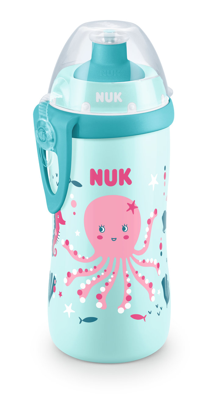 Nuk Junior Cup 300ml, cu clapă, cutie pentru 24+, Chameleon