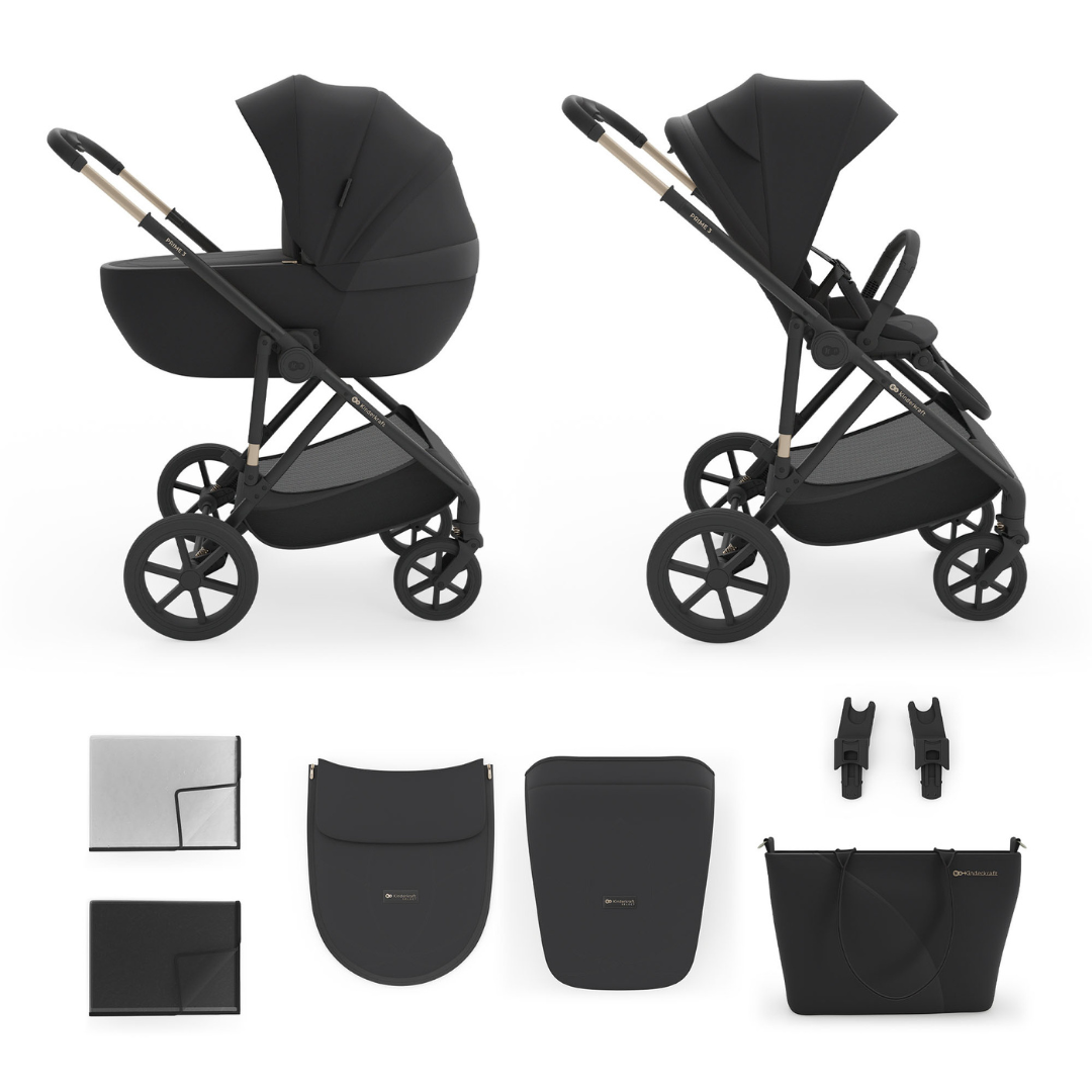 Prime 3 Бебешка Количка 2в1 Black Kinderkraft