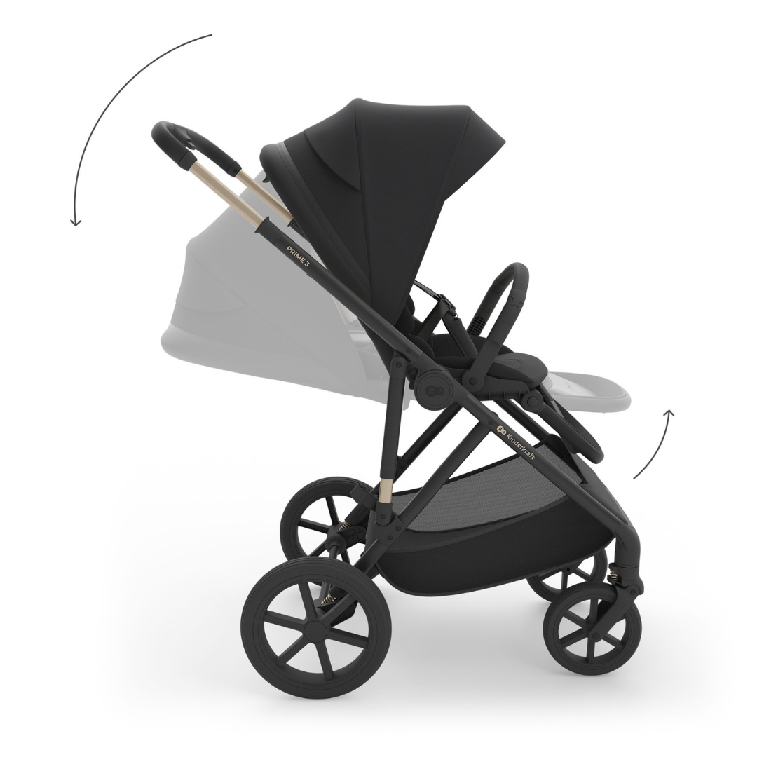Prime 3 Бебешка Количка 2в1 Black Kinderkraft