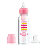 Átmeneti cumisüveg Dr. Brown'S Options+ – Keskeny nyakú, 250 ml, rózsaszín szíves