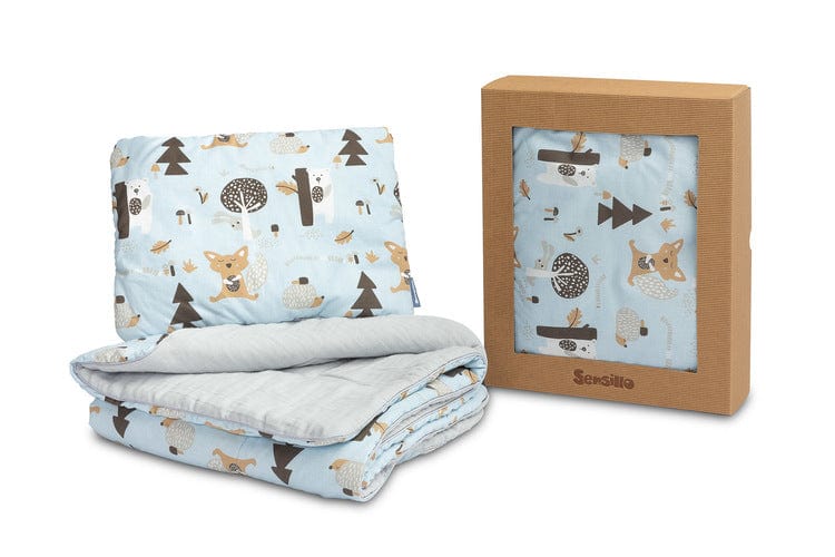 Памучен Спален Комплект Син Sensillo