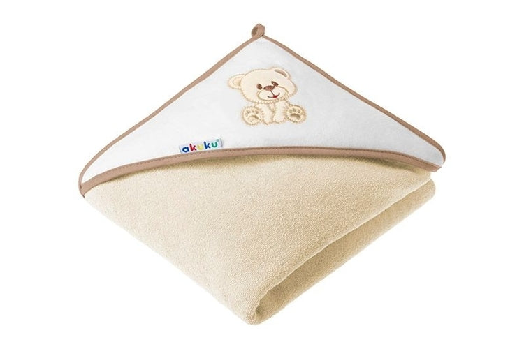 Бебешка Хавлия С Качулка Мече Жълто 100Х100 - Хавлии - Akuku - BebeMama