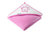 Prosop pentru bebeluși cu glugă roz 100x100
