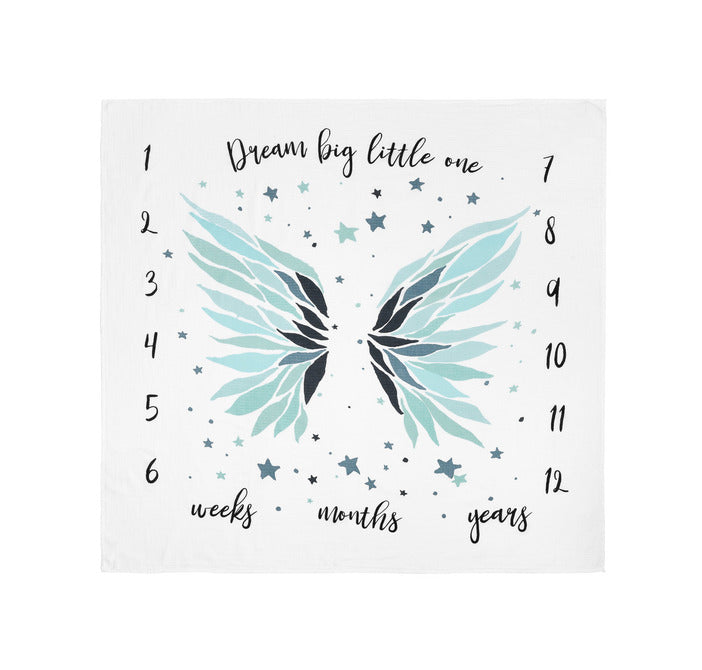 Муселинова Фотоподложка Wings Син 120X120 - Арт Спомени - Sensillo - BebeMama