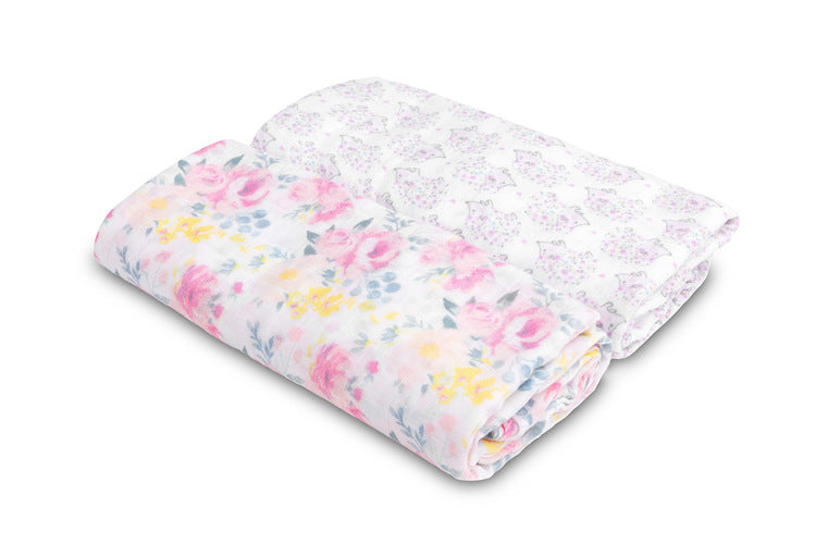 Scutece din bambus 2 bucăți Flori+Arici 120X120