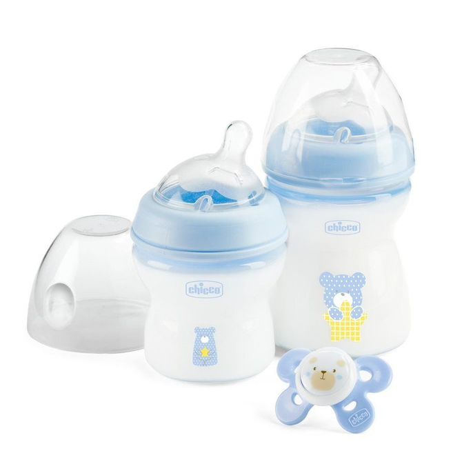 Chicco Natural Feeling üvegajándék szett fiúknak