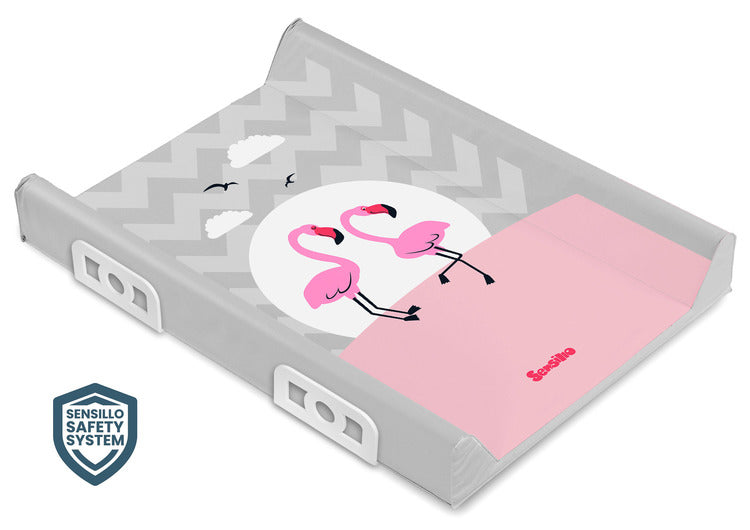 Подложка За Повиване Със Система За Безопасност – Flamingos Grey 70 См - Повивалници - Sensillo - BebeMama