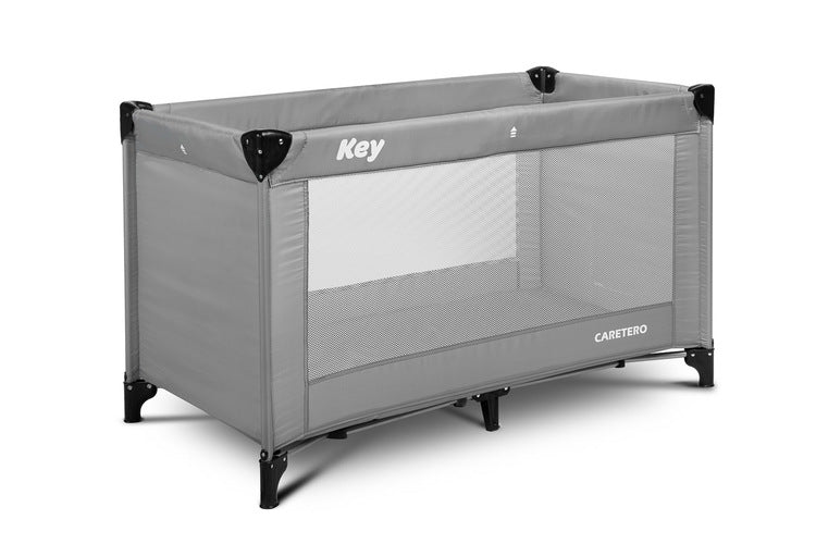 Сгъваема Кошара За Пътуване Key Grey Caretero - Сгъваеми кошари 1 ниво - Caretero - BebeMama