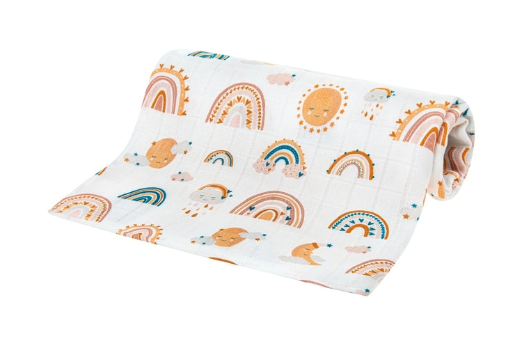 Бамбукова Пелена 30X30 Дъга - Пелени - BebeMama - BebeMama