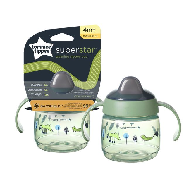 Чаша Superstar С Дръжки 190 Мл 4+ Зелена - Чаши - Tommee Tippee - BebeMama