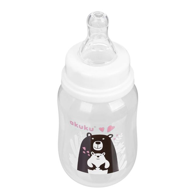 Sticlă 125 ml Ursuleț Alb-Negru