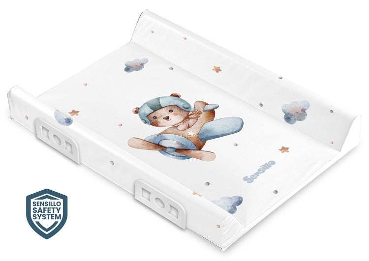 Подложка За Повиване Със Система За Безопасност - Sky Aeroplane With Teddy 70 Cm - Повивалници - Sensillo - BebeMama