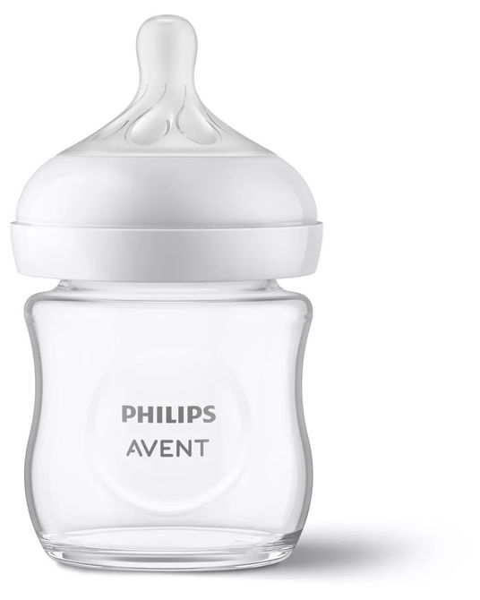 Стъклено Шише Philips Avent Natural Response 3.0 С Биберон 0+ М 120 Мл - Шишета За Хранене - Philips Avent - BebeMama