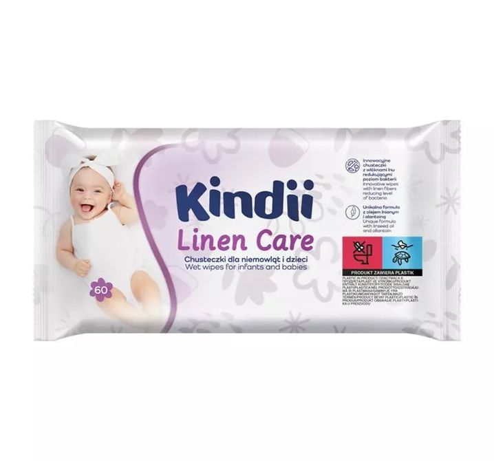 Мокри Кърпи Linen Care 60 Броя - Мокри Кърпички - Kindii - BebeMama