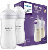 Бебешко Шише Против Колики Philips Avent Natural Response, 330 Мл, 3 Месеца+,2 Броя, Бяло - Шишета За Хранене - Philips Avent - BebeMama
