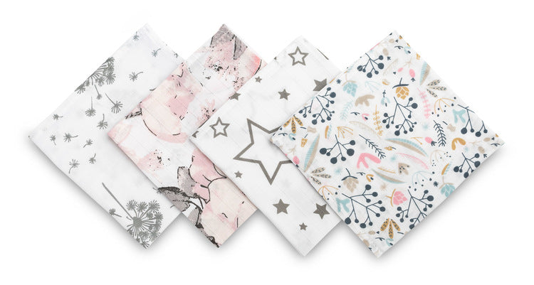 Пелена Spit Up Опаковка От 4 Бр. – Розова 35X35 - Пелени - Sensillo - BebeMama