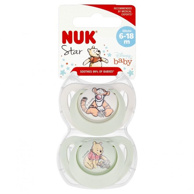 Szilikon cumi Star 6-18 hó, 2 db-os doboz