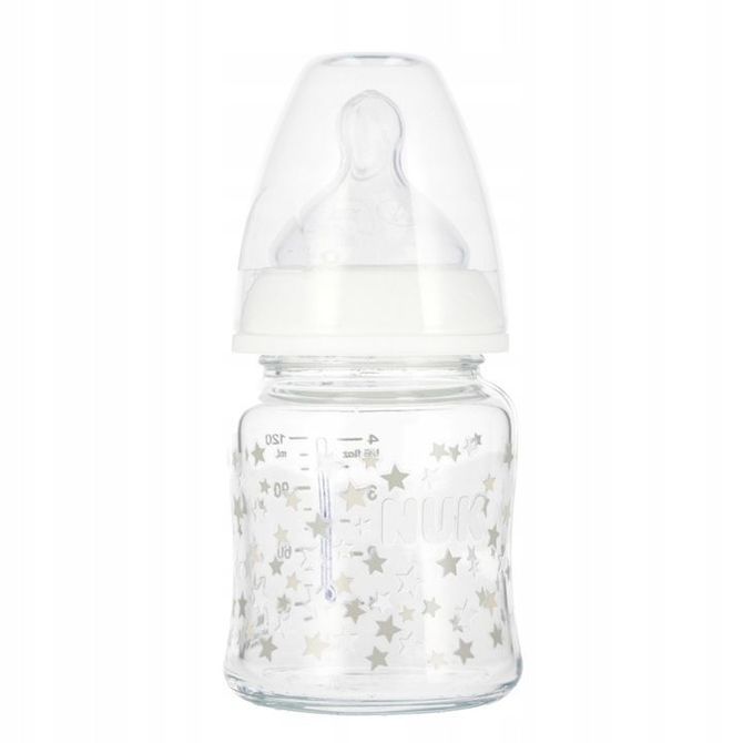 Стъклена Бутилка 120Мл. Classic Бяла - Шишета За Хранене - Nuk - BebeMama