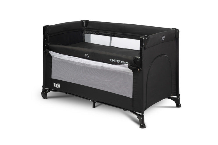 Tarc de joacă pliabil cu 2 niveluri și laterale rabatabile Esti Black Caretero