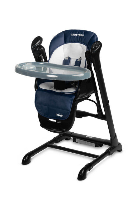 Столче За Хранене + Люлка Шезлонг Indigo Черен Navy Caretero - Столчета За Хранене - Caretero - BebeMama