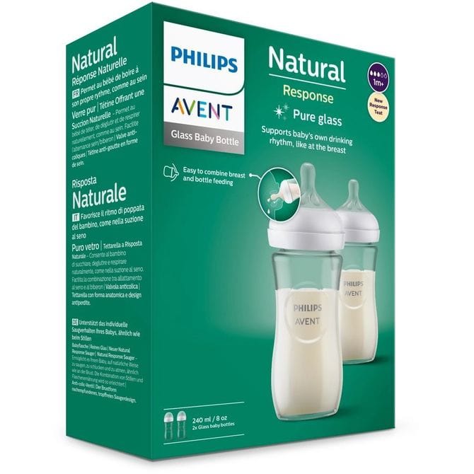 Responsive Бутилка От Естествено Стъкло 2X240Ml Philips Avent