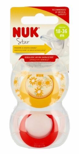 Suzetă din silicon Star 18-36 2 bucăți Nuk