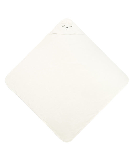 Бебешка Хавлия С Качулка 100X100 См Мече Бяло Sensillo