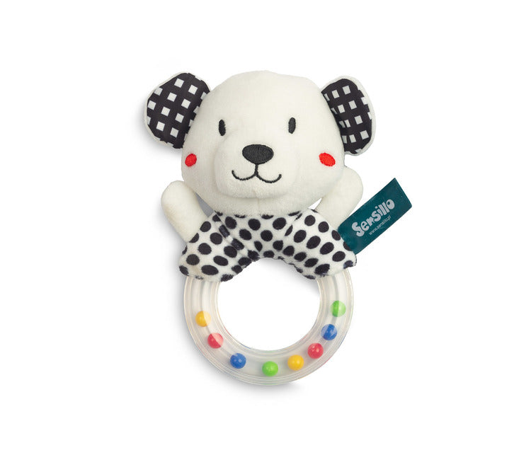 Дрънкалка Черно-Бяла Мече Sensillo