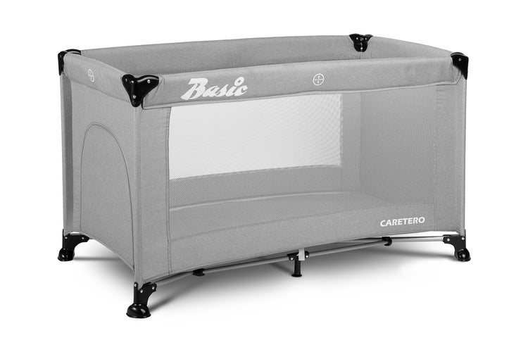 Сгъваема Кошара За Пътуване 1 Ниво Basic Grey Caretero - Сгъваеми кошари 1 ниво - Caretero - BebeMama