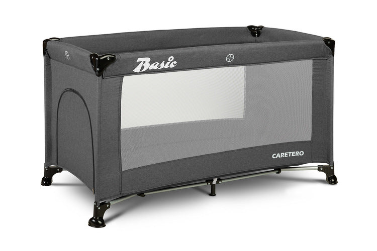 Сгъваема Кошара За Пътуване 1 Ниво Basic Graphite Caretero - Сгъваеми кошари 1 ниво - Caretero - BebeMama