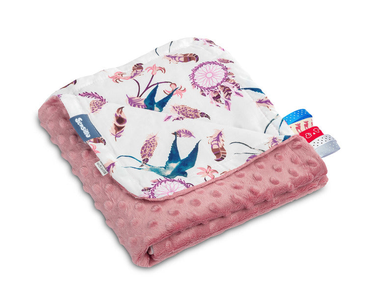 Одеяло Minky – Birds Retro Pink 75Х100 - Одеяла - Sensillo - BebeMama