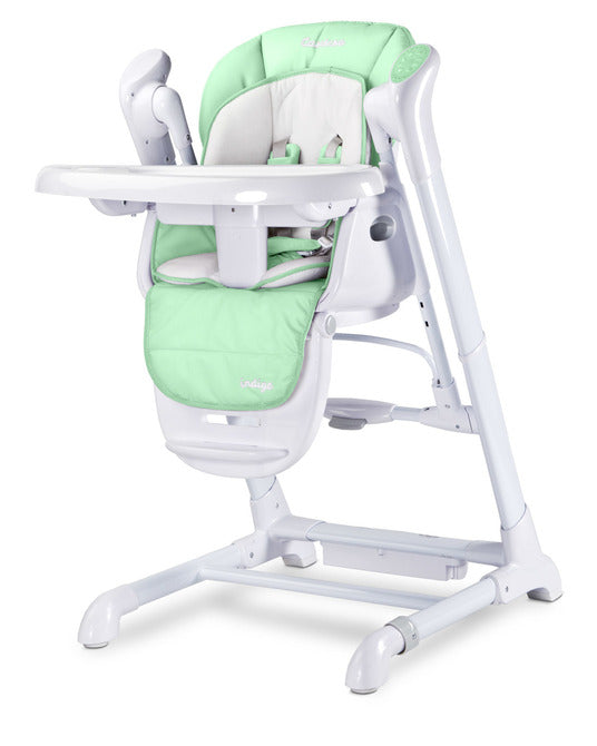 Scaun înalt și balansoar electric 2 în 1 Indigo Mint Caretero