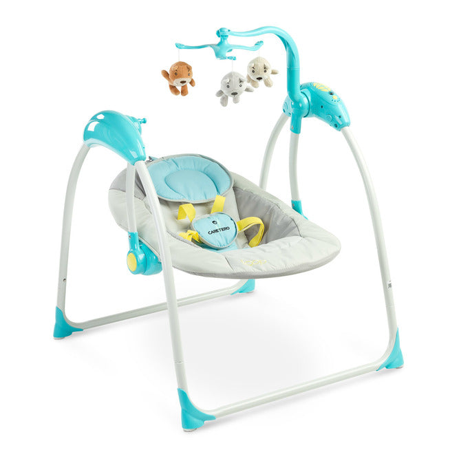 Balansoar electric cu buclă până la 12 kg, albastru, Caretero