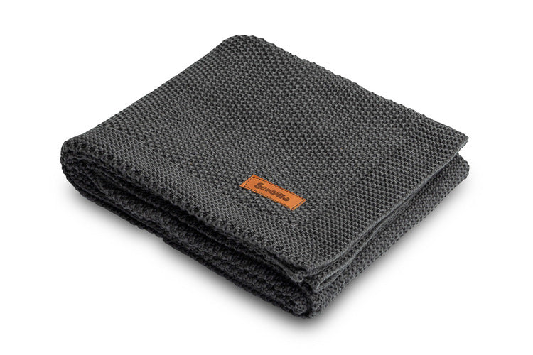 Плетено Одеяло – Графит 100X80 - Одеяла - Sensillo - BebeMama