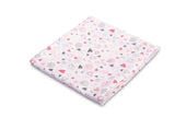 Муселинова Пелена 70X80 – Сърца Розово-Сиво - Пелени - Sensillo - BebeMama