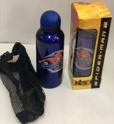 Термос За Течности 600 Мл АлуминиевСпайдермен С Калъф И Клапа