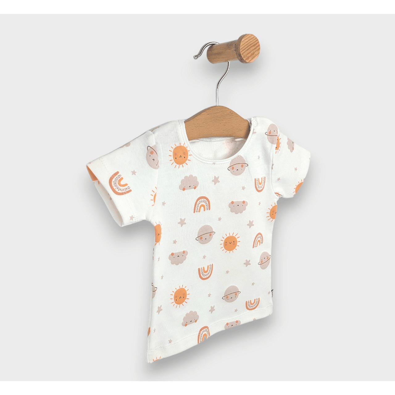 Rainy Бебешка Блуза С Къс Ръкав Слънце С Облаци 62-92 См.