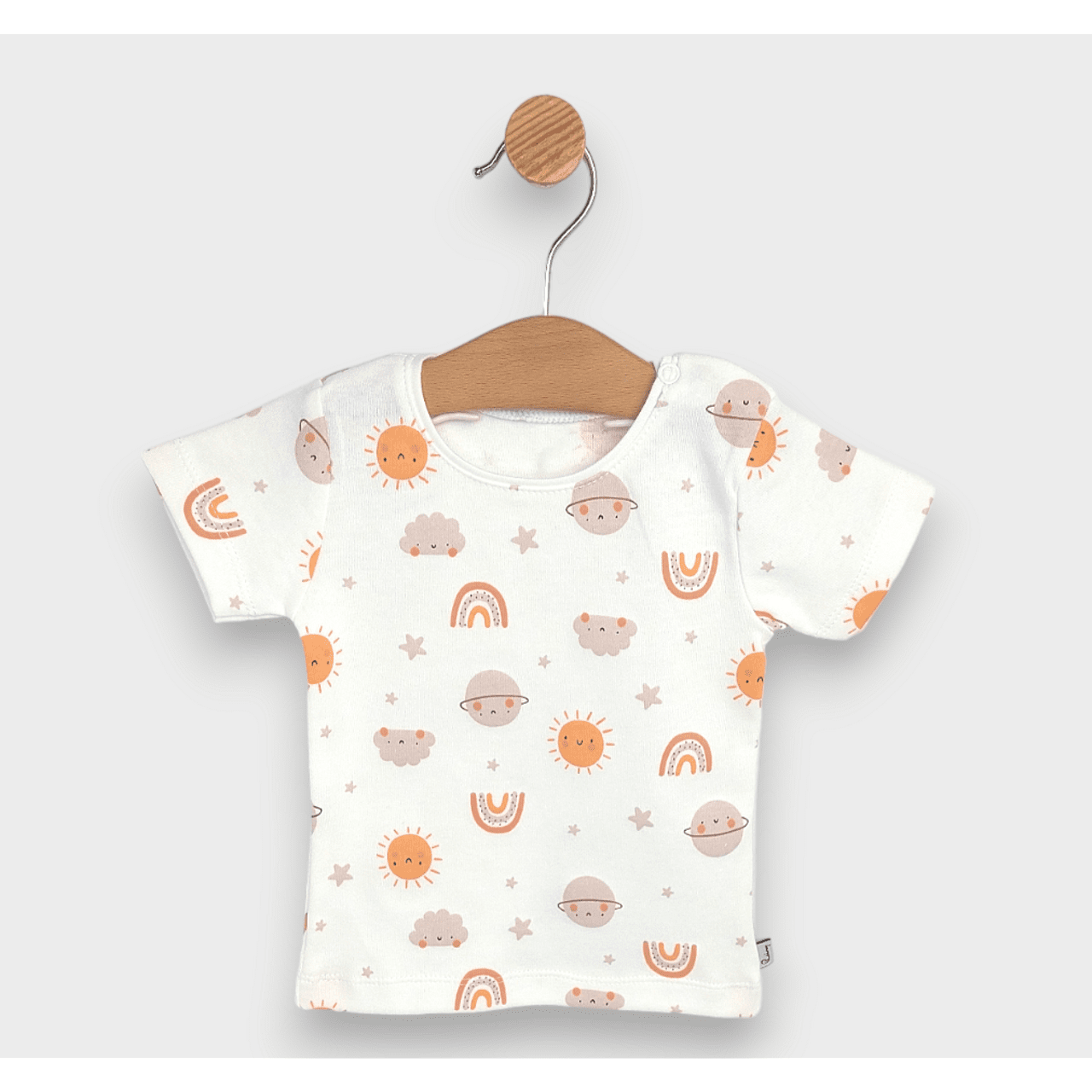 Rainy Бебешка Блуза С Къс Ръкав Слънце С Облаци 62-92 См.