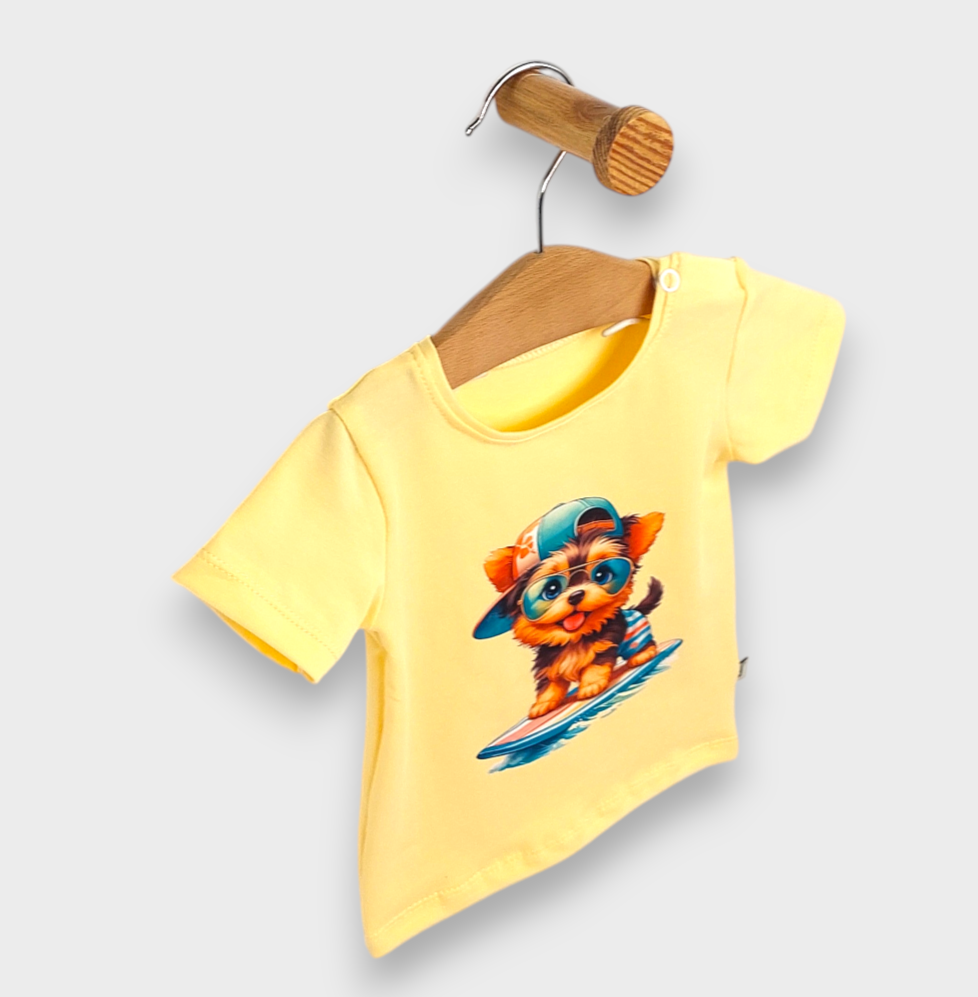Бебешка Блуза С Къс Ръкав Surfing Dog 62 92 См. Пясък Rainy