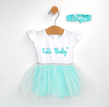 Бебешка Боди Рокля С Диадема 56 80 См. Cute Baby Резеда Rainy