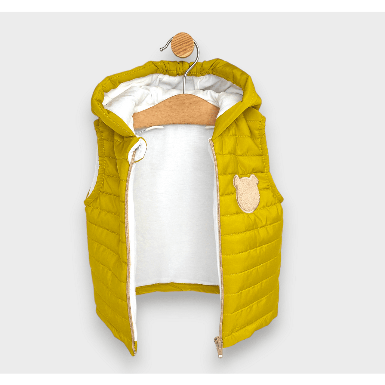 Rainy Бебешка грейка с качулка Пухено мече 62 - 92см. горчица