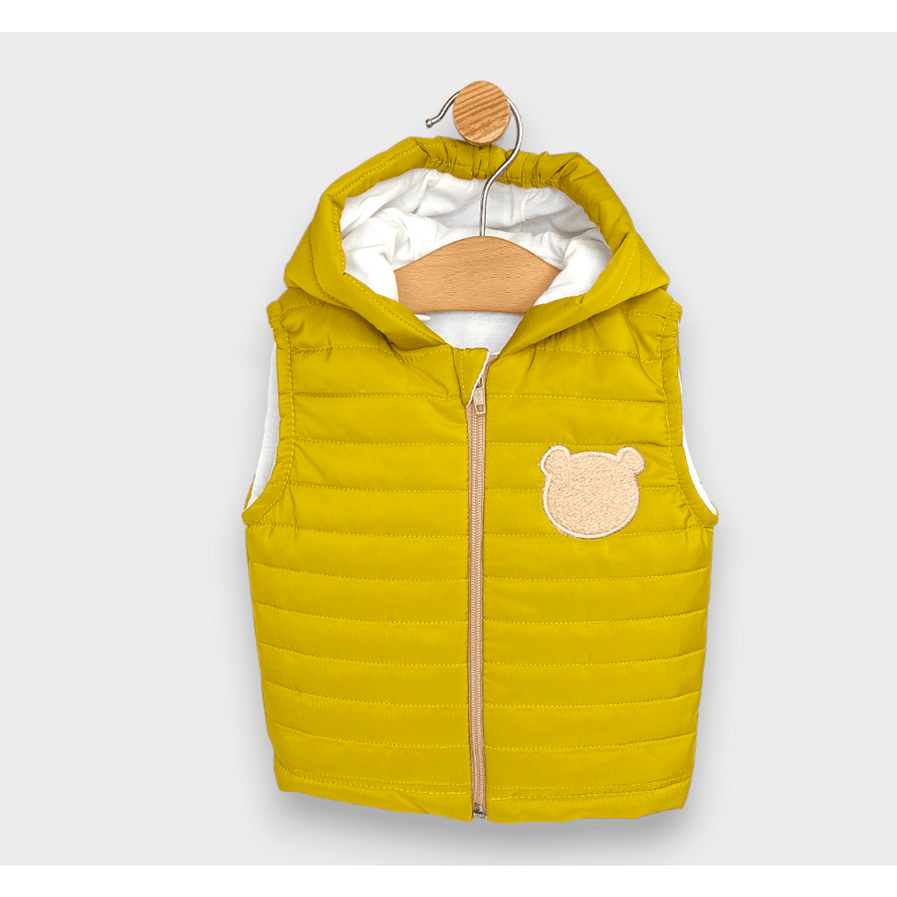 Rainy Бебешка грейка с качулка Пухено мече 62 - 92см. горчица