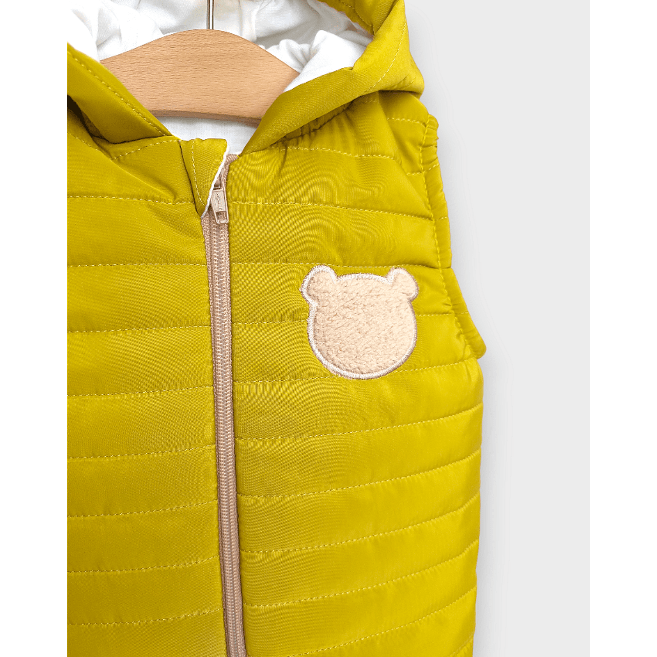 Rainy Бебешка грейка с качулка Пухено мече 62 - 92см. горчица