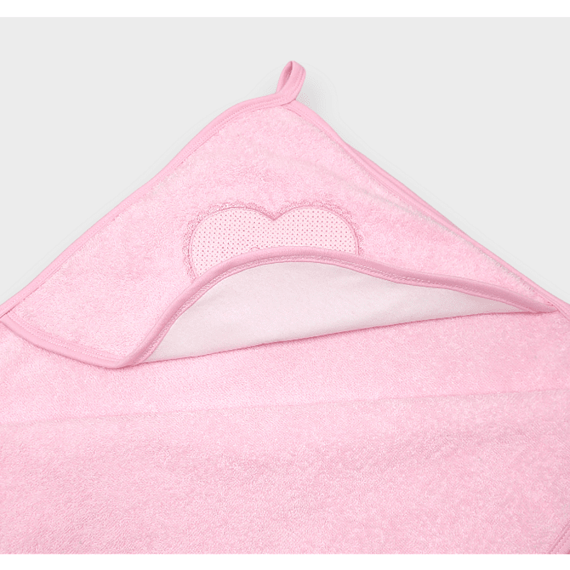 Rainy Бебешка Хавлия С Качулка 90Х90 См. Сърце С Мече