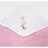 Prosop de ploaie pentru bebeluși cu glugă, vulpe cu stea, 90x90 cm, violet