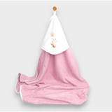 Prosop de ploaie pentru bebeluși cu glugă, vulpe cu stea, 90x90 cm, violet