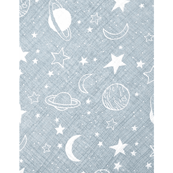 Scutec reversibil Rainy Baby din muselină, 120 x 120 cm, gri spațial